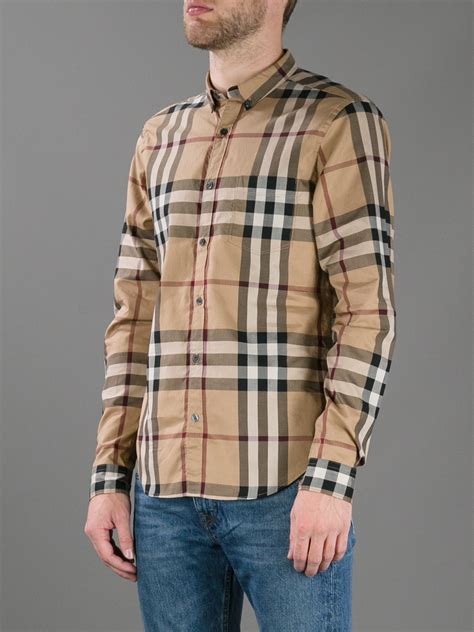 burberry mens check shirt